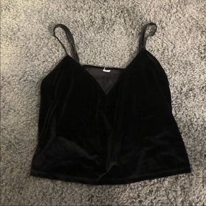 Black crop tank top